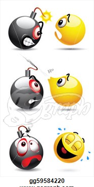 Stock Illustration   Smiley Ball And Smiley Bomb  Clipart