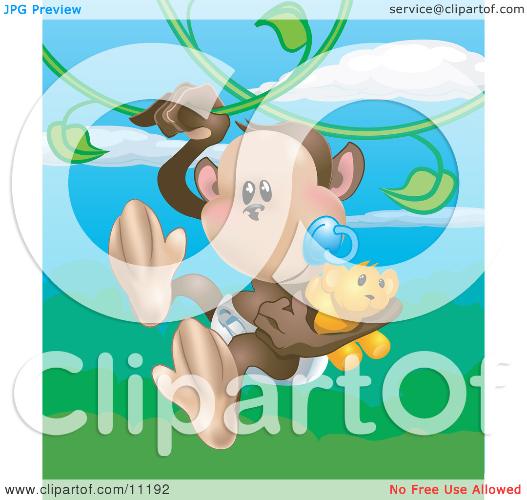 Swinging On Vines In A Rainforest Clipart Illustration By Geo Images
