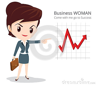 Vector Of Business Woman Character Look So Smart Pointing Graph Go To    