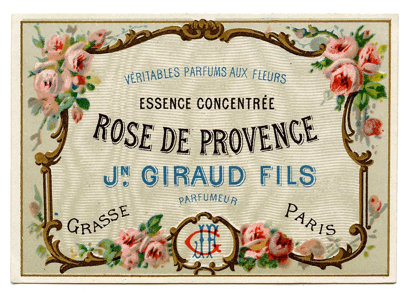 Vintage Clip Art   Pretty French Perfume Label   Frame   The Graphics    