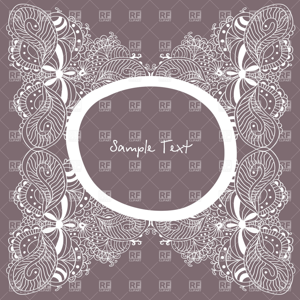Vintage Round Frame With Ornate Lace Elements Download Royalty Free