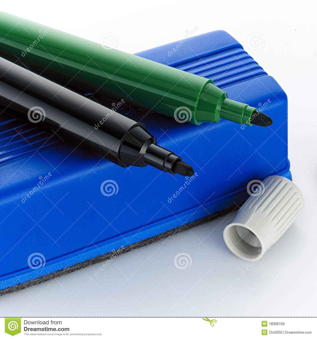 Whiteboard Pens And Eraser Royalty Free Stock Images   Image  18396169