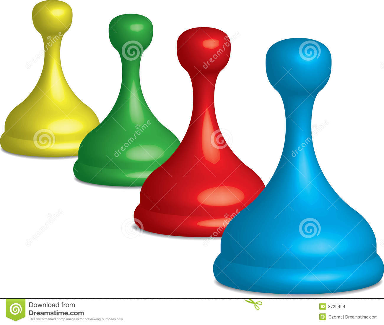 3d Render Of A Plastic Game Pieces  Vector Image Is Included
