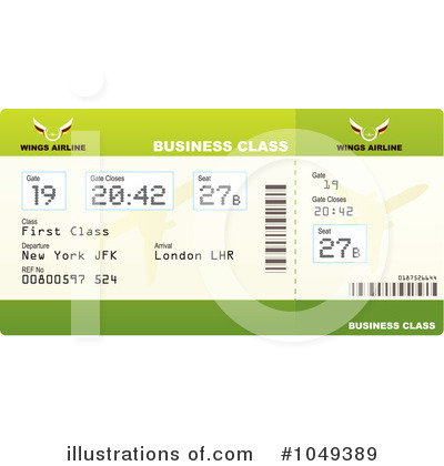 Airplane Ticket Clipart  1049389 By Michaeltravers   Royalty Free  Rf    