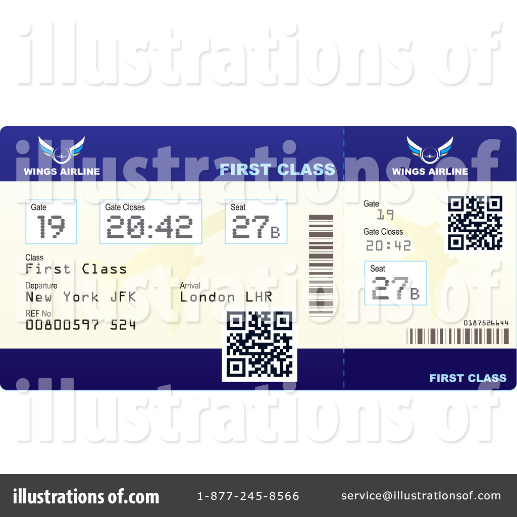 Airplane Ticket Clipart Illustration By Michaeltravers   Stock Sample