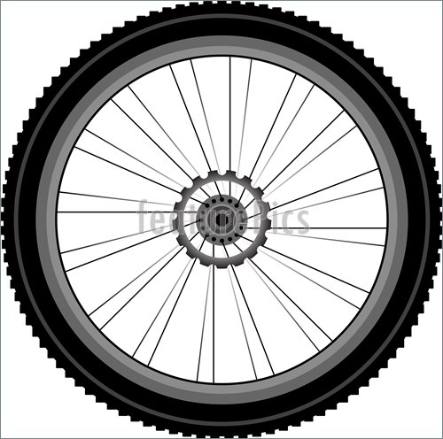 Bike Wheel With Tire And Spokes Isolated On White Background