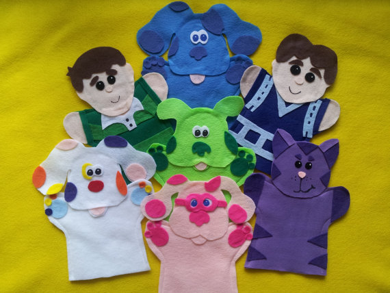 Clues Puppets Blue Magenta Steve Green Puppy Perwinkle Magenta    
