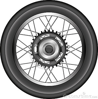 Detailed Motorcycle Wheel Illustration Royalty Free Stock Photos