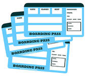 Family Flight Tickets   Clipart Graphic