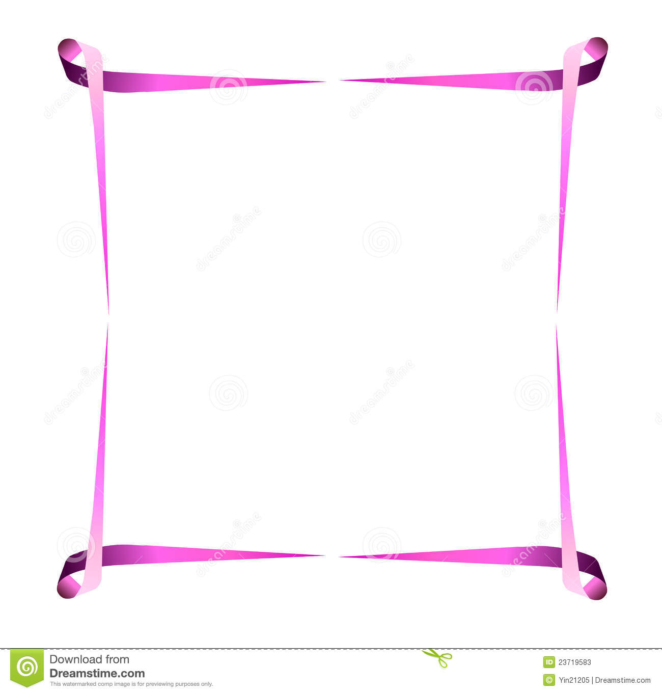 Illustrated Breast Cancer Border With Pink Ribbons Eps File Is
