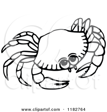 Ocean Animals Clip Art Black And White 1182764 Black And White Crab