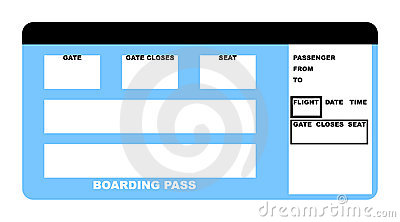 Of Blank Airline Boarding Pass Ticket Isolated On White Background