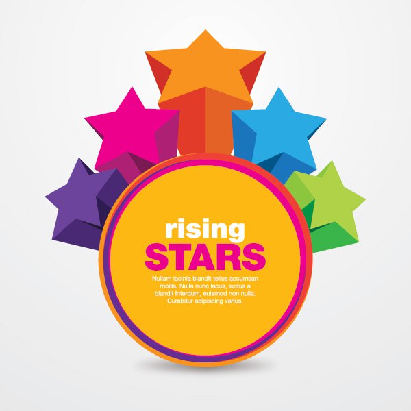 Rising Stars Vector Graphic   Celebration Promotion Colorful