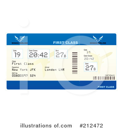 Royalty Free  Rf  Plane Ticket Clipart Illustration By Michaeltravers