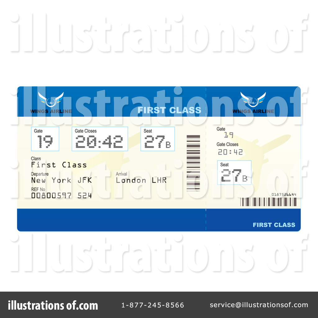 Royalty Free  Rf  Plane Ticket Clipart Illustration By Michaeltravers