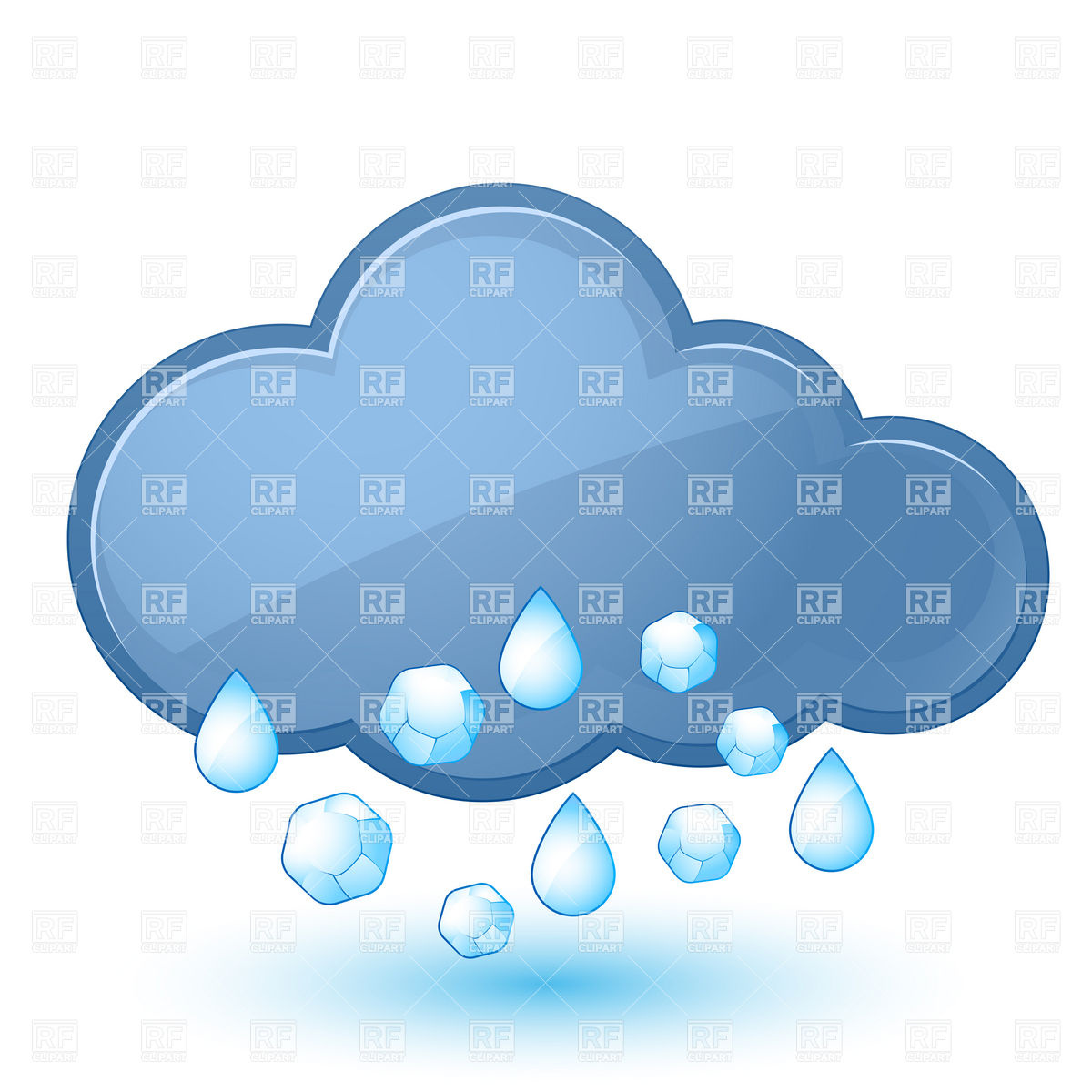 Single Weather Icon   Rainy Cloud Hail 7000 Download Royalty Free