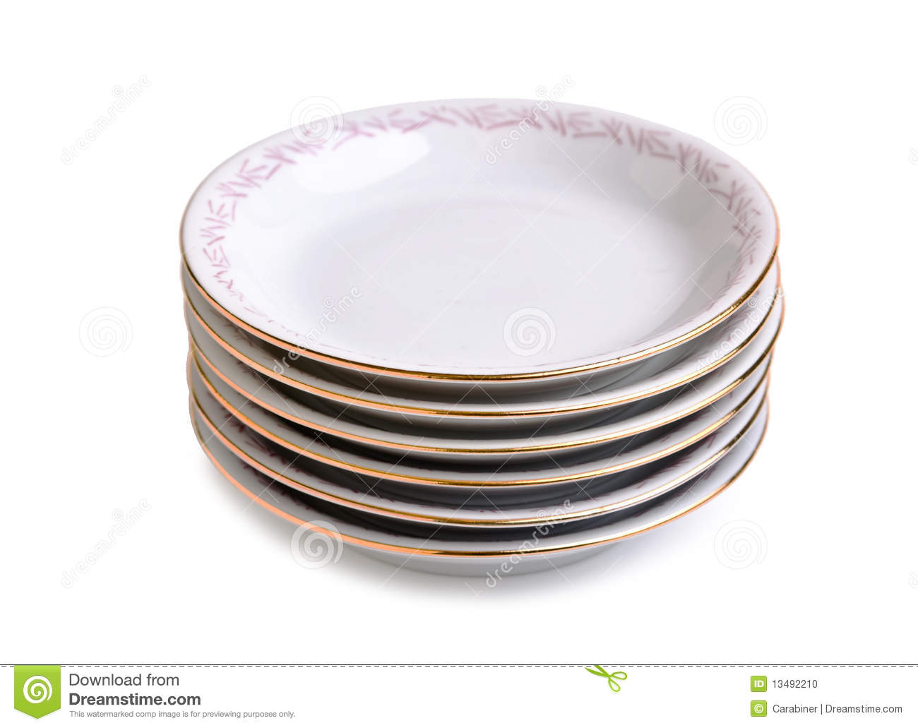 Stack Of Porcelain Plates Isolated On A White Background 
