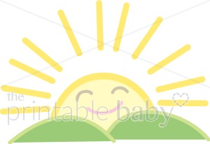 Sun Rising Clipart   Celestial Baby Clipart