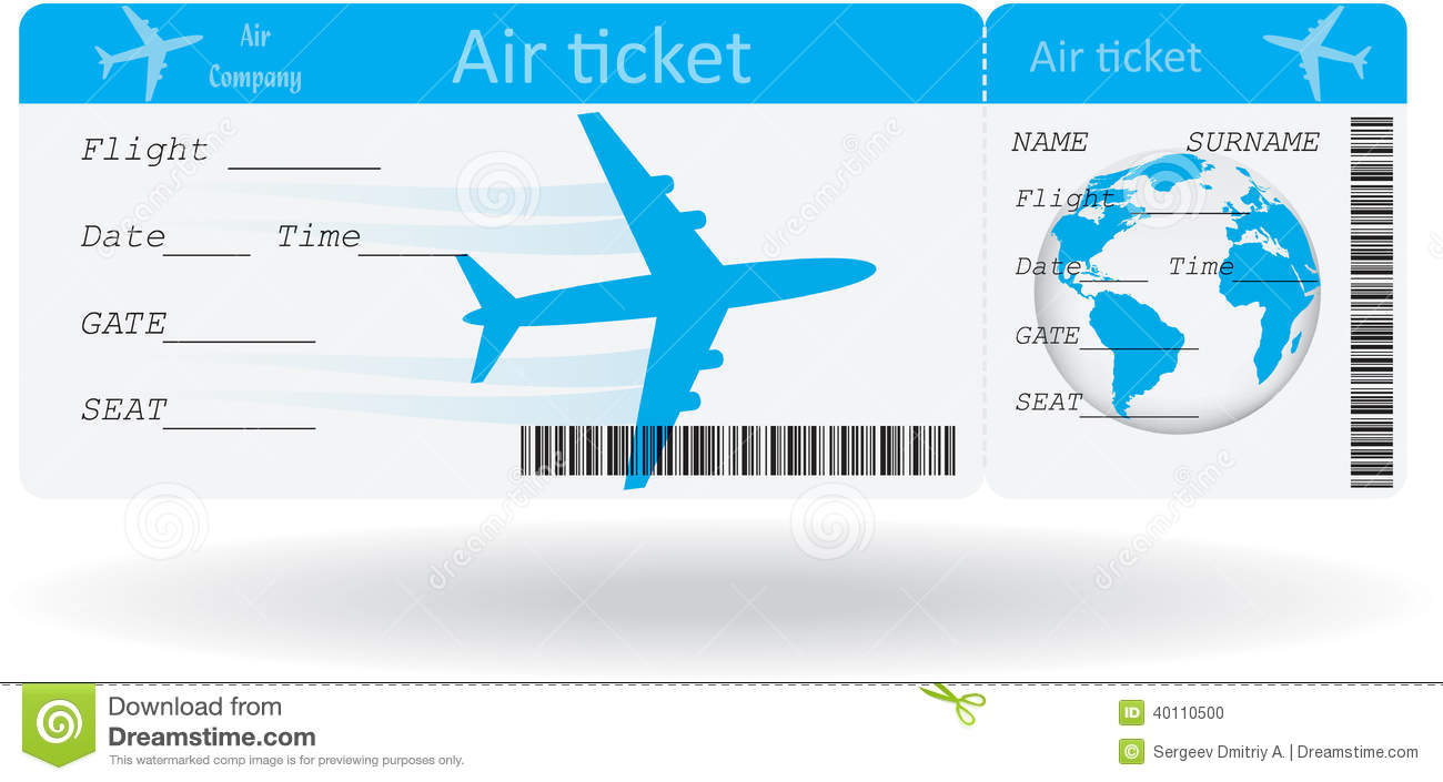 Variant Of Air Ticket Isolated On White  Vector Illustration