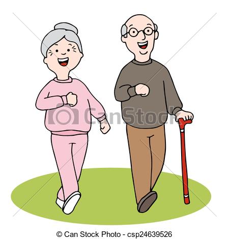 Walking   An Image Of Two Seniors Walking Csp24639526   Search Clipart    