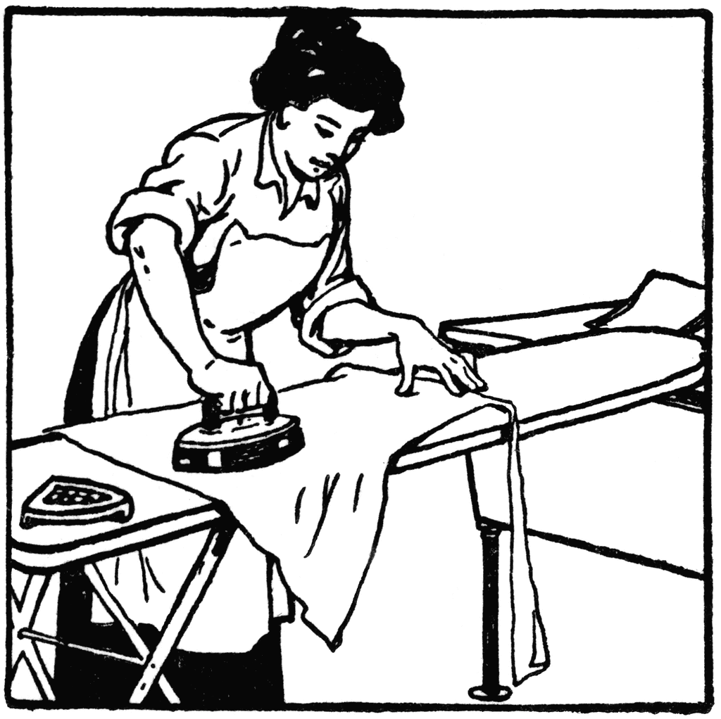 Woman Ironing Clothes   Clipart Etc