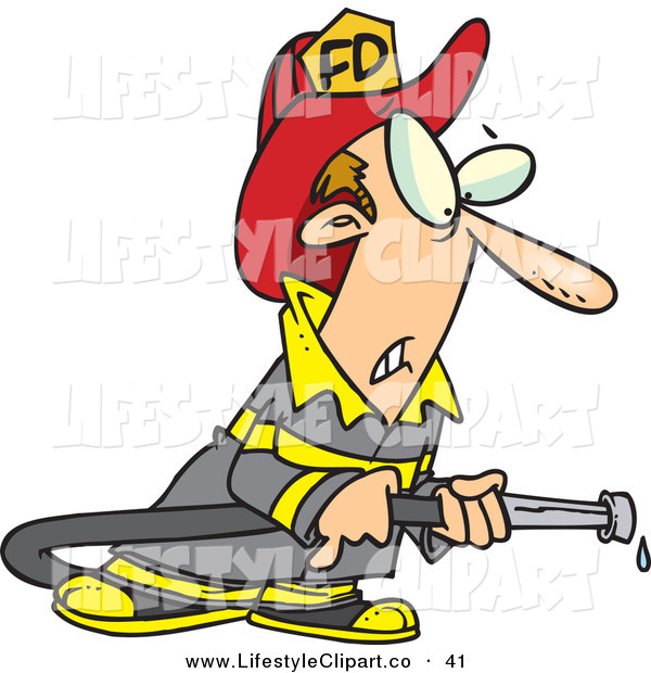 Clip Art Fireman Uniform Holding   