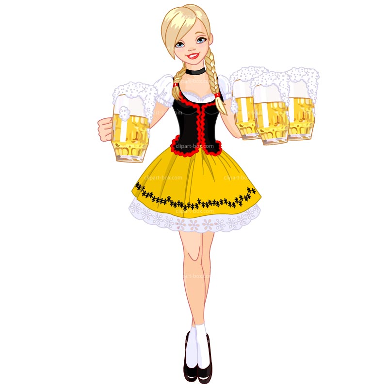 Clipart Beer Waitress   Royalty Free Vector Design