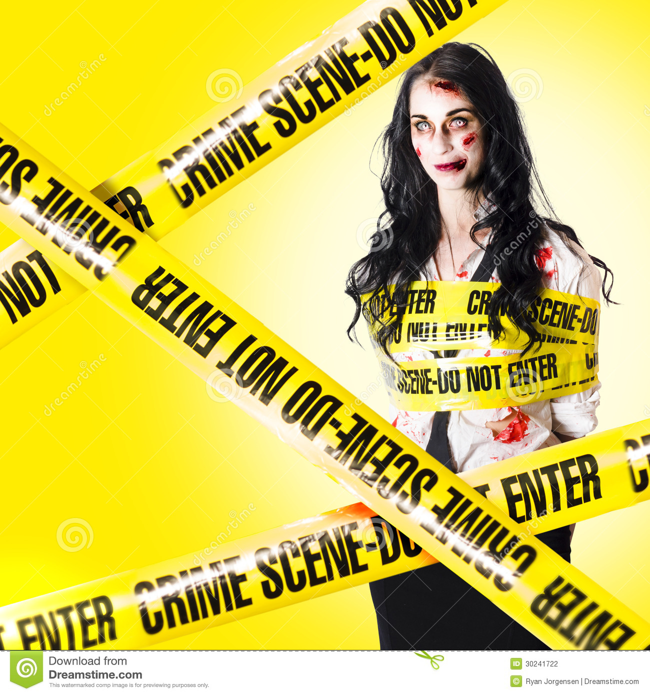 Dead Zombie Wrapped In Tape At Crime Scene Stock Photography   Image    
