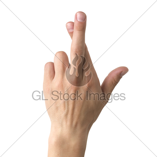 Fingers Crossed Human Hand