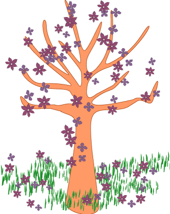 Flower Tree Clip Art Spring Season Graphic