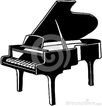 Grand Piano Musical Instrument Cartoon Vector Clipart Created In Adobe