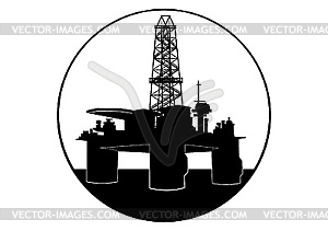 Oil Drilling Rig   Vector Clipart