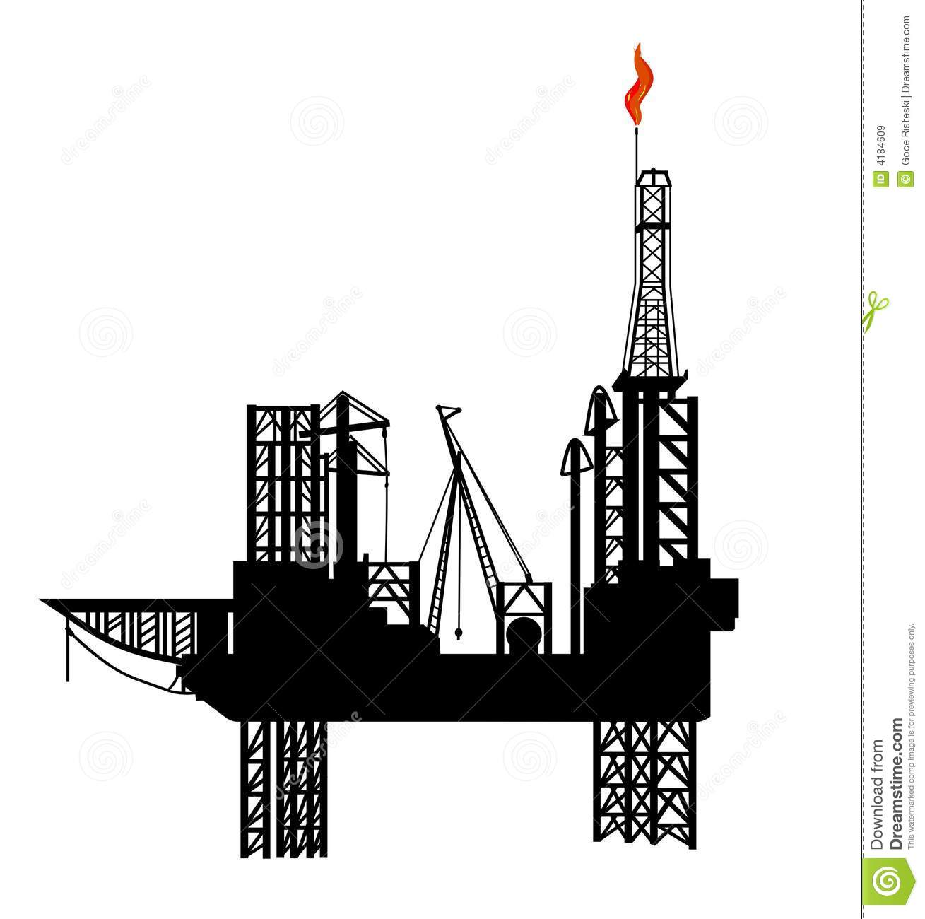 Oil Well Drilling Clipart Oil Drilling Platform Royalty