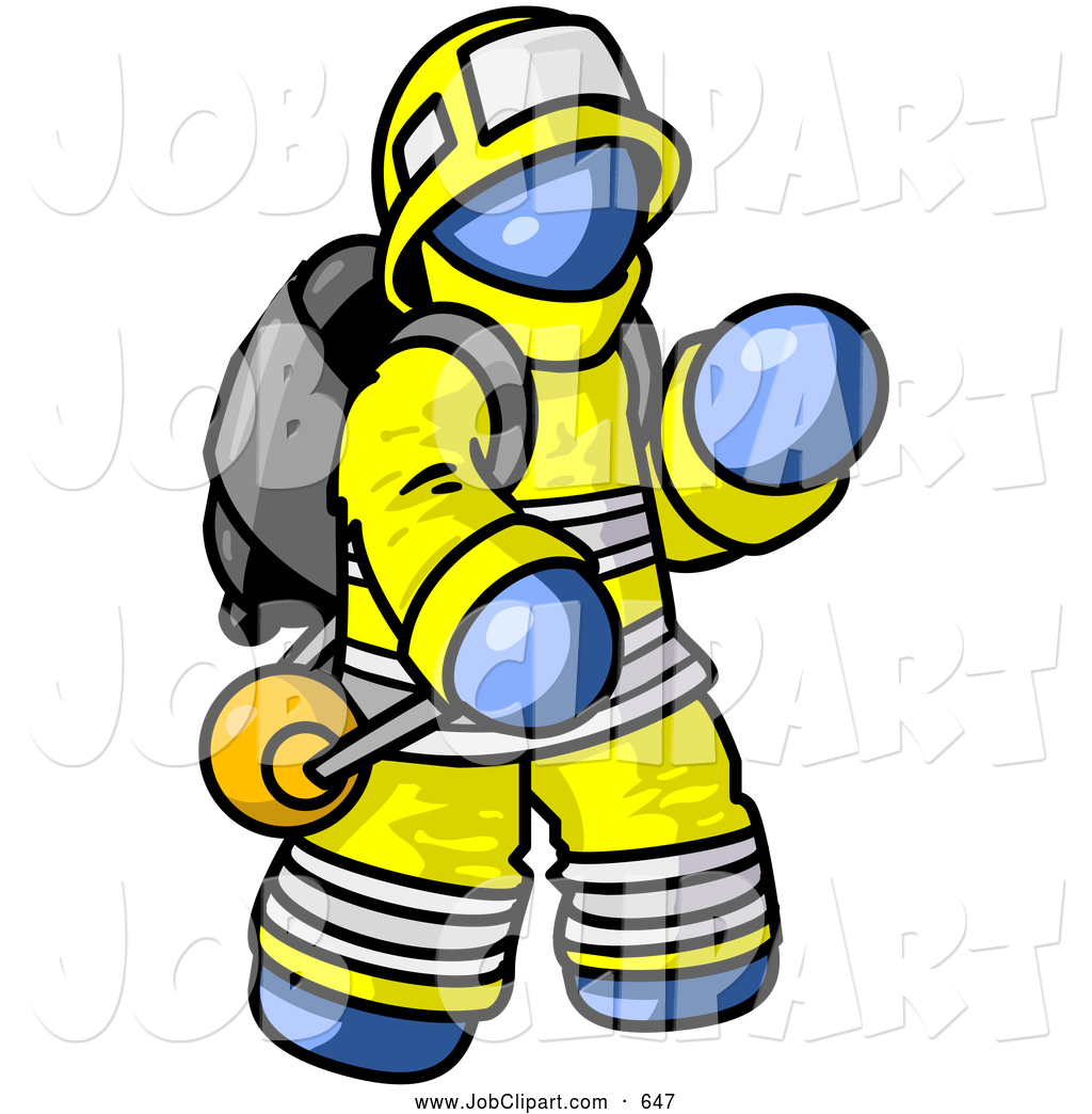     Proud Blue Fireman In A Uniform Fighting A Fire By Leo Blanchette