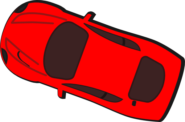 Red Car   Top View   160 Clip Art