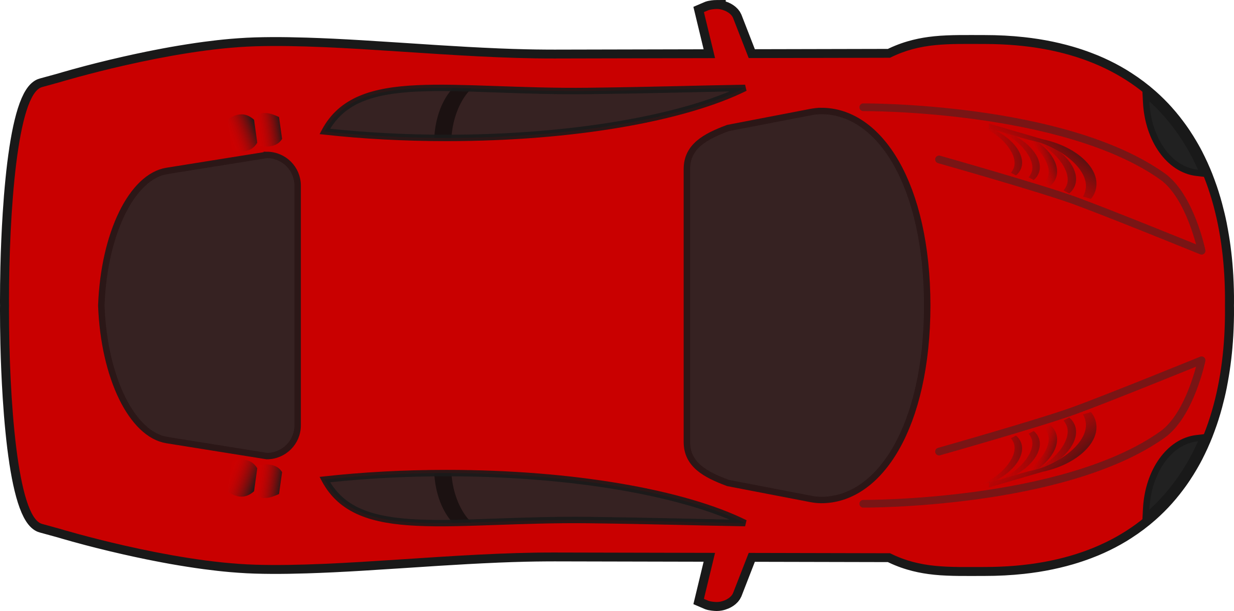 Red Racing Car Top View