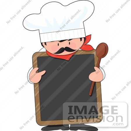 Royalty Free Occupation Clipart Of A Cute Chef Holding A Blank Special    