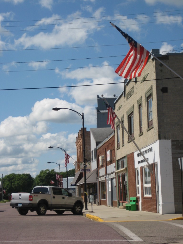 Small Town Main Street Flags On Main Street