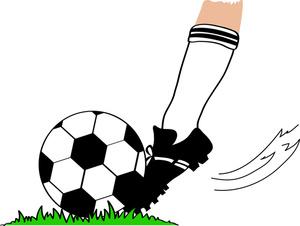 Soccer Clipart Image   Football Player Kicking A Football Or Soccer