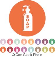 The Liquid Soap Icon  Hand Wash Symbol  Flat Vector Clip Art