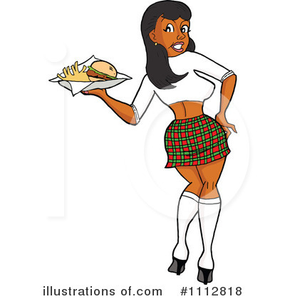 Waitress Clipart  1112818 By Lafftoon   Royalty Free  Rf  Stock