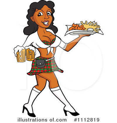 Waitress Clipart  1112819 By Lafftoon   Royalty Free  Rf  Stock