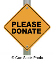 3d Road Sign Please Donate   3d Illustration Of Yellow