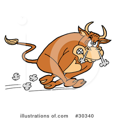 Bull Clipart  30340   Illustration By Lafftoon