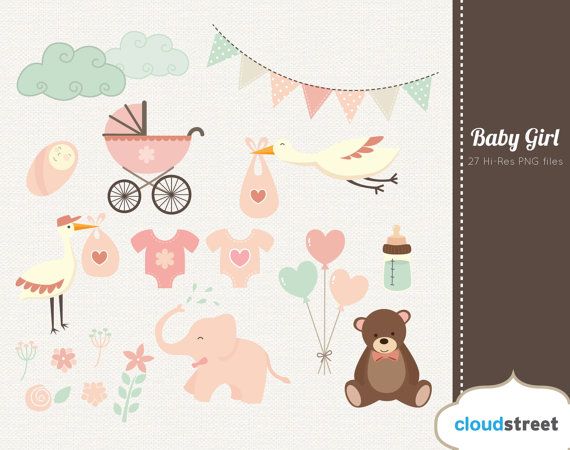 Buy 2 Get 1 Free Baby Girl Clipart For Personal And Commercial Use