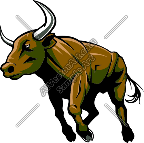 Charging Bull Clipart And Vectorart  Sports Mascots   Bulls And Steers    