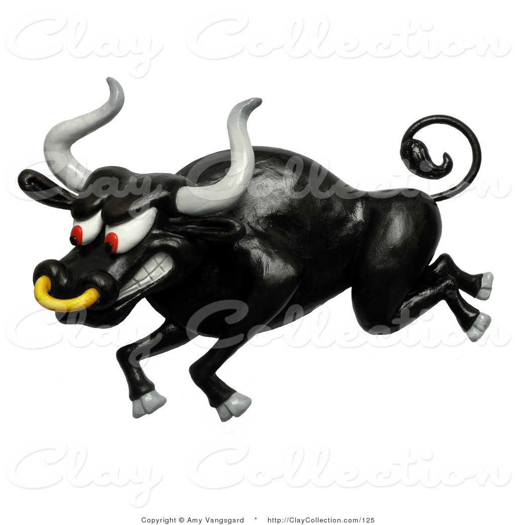 Charging Bull Clipart Black Bull Charging During