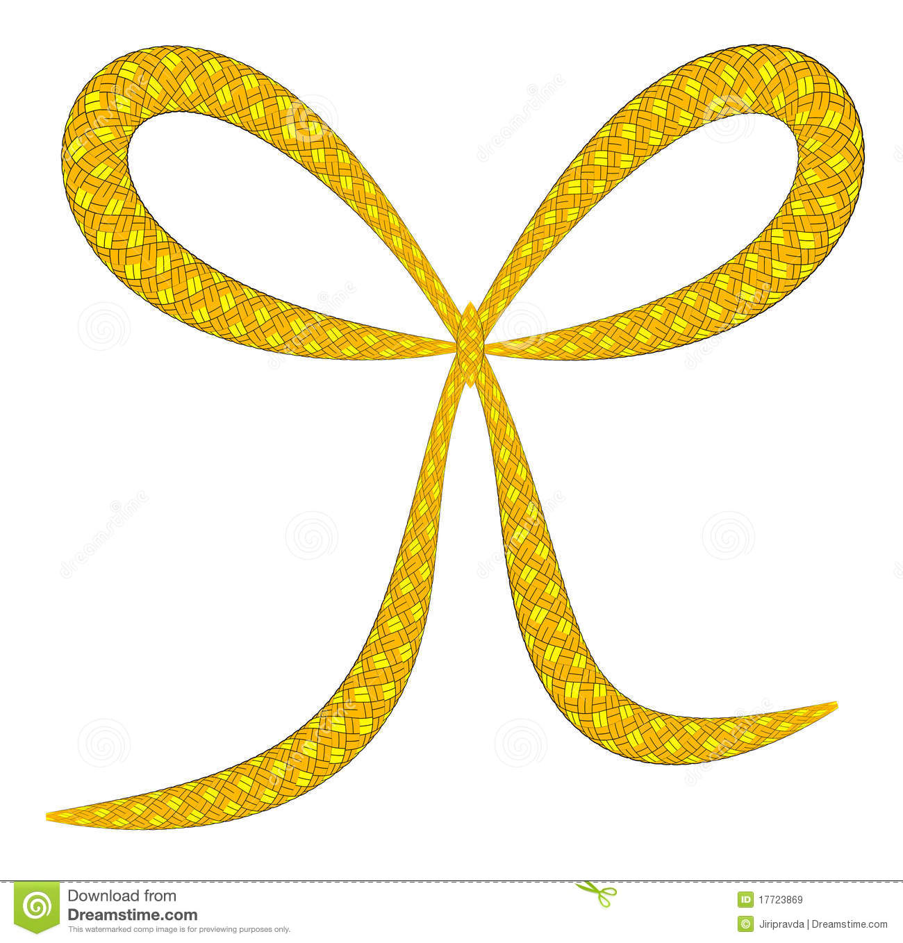 Classic Rope Bow In Yellow And Black Color