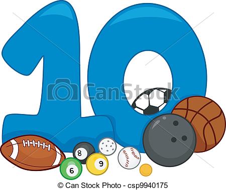 Clipart Vector Of Number 10   Illustration Featuring The Number 10
