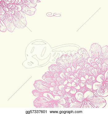 Clipart   Vector Pink Floral Square Frame  Stock Illustration